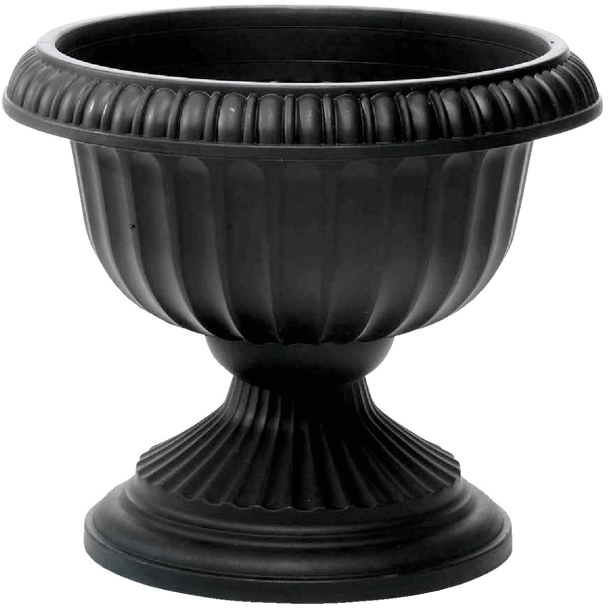 12" BLK GRECIAN POLY URN