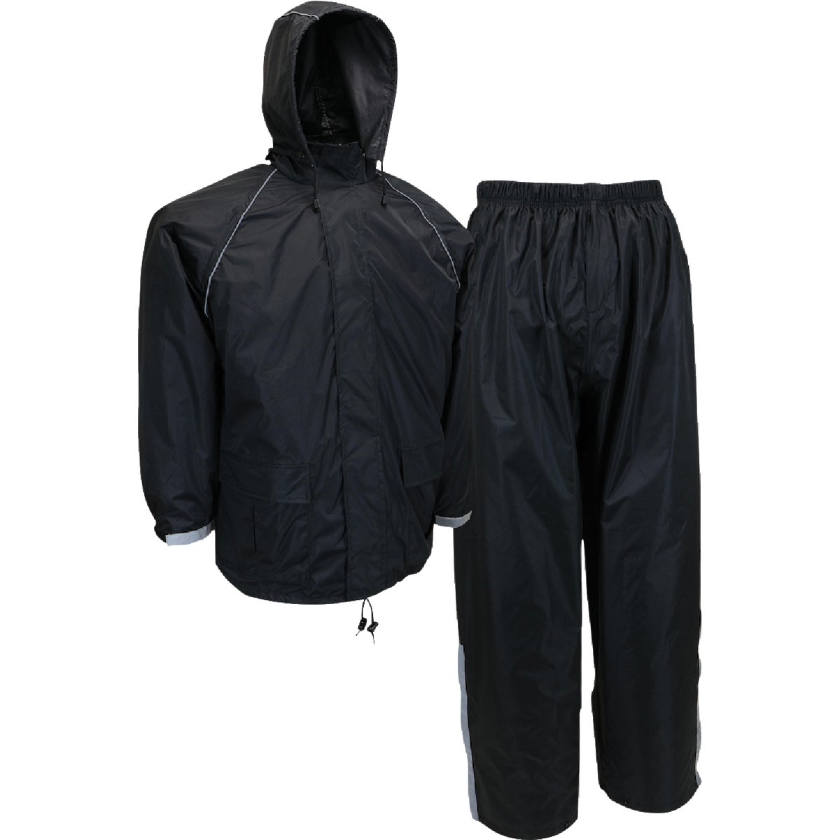 XL BLK POLYSTR RAINSUIT