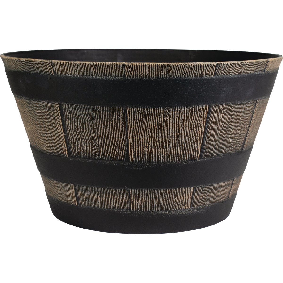 RESIN WHISKEY BARREL POT