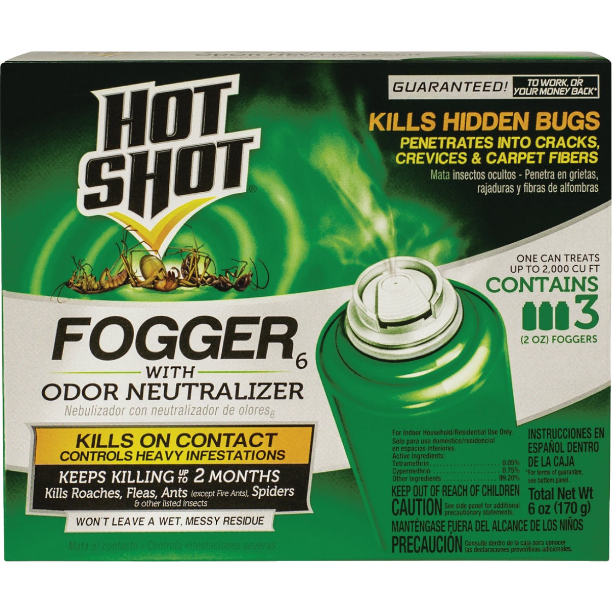 Hot Shot 2 Oz. Indoor Insect Fogger with Odor Neutralizer (3-Pack) 709107