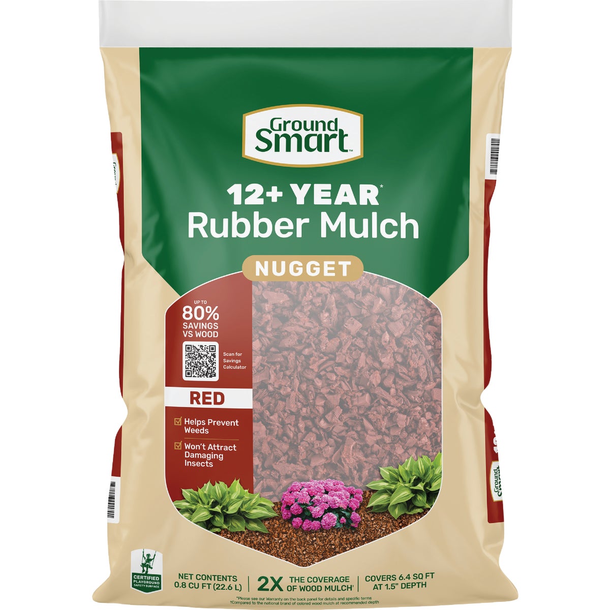 .8CF RED RUBBER MULCH