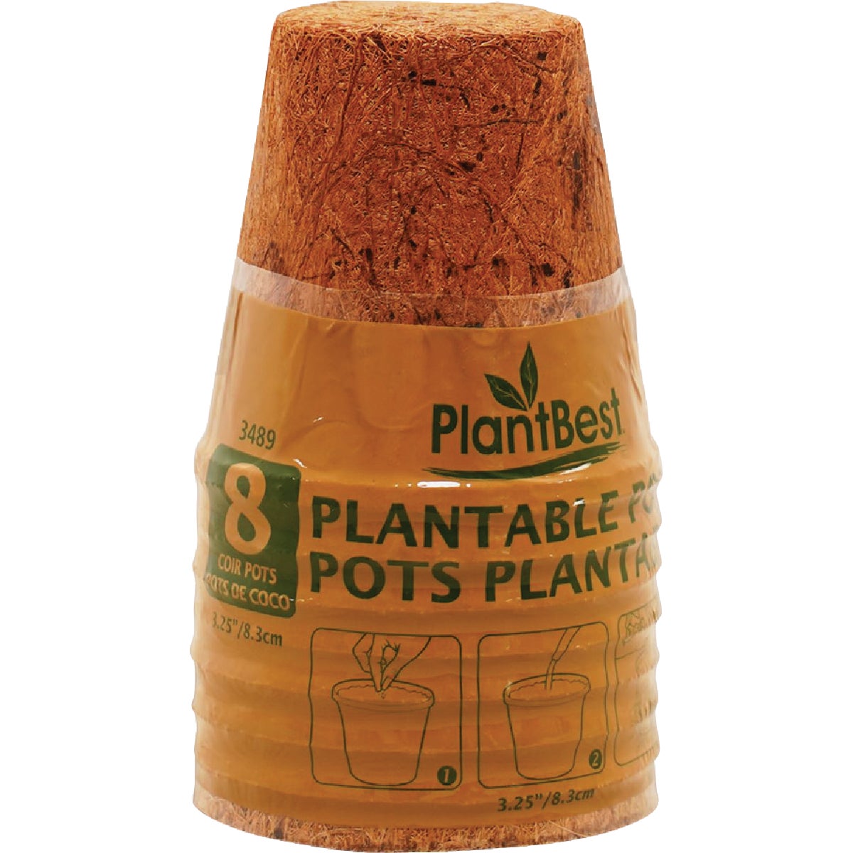 8PK 3.25" RND COIR POT