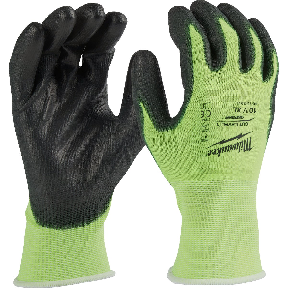 XL CUT1 HIVIS DIP GLOVE