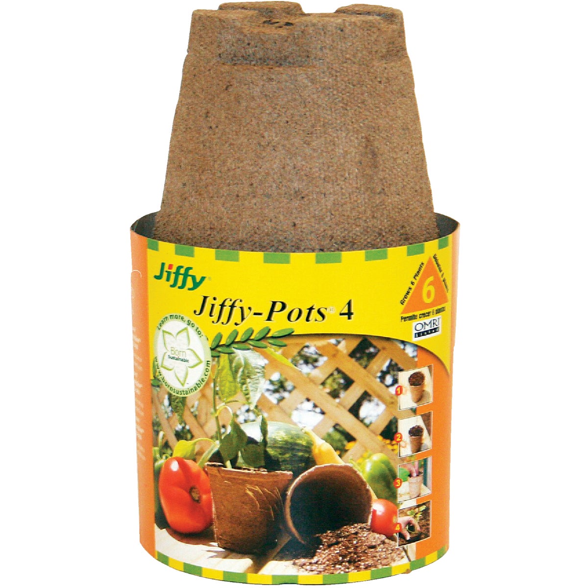 Jiffy 4 In. W. Round Peat Pot (6-Pack) 739092