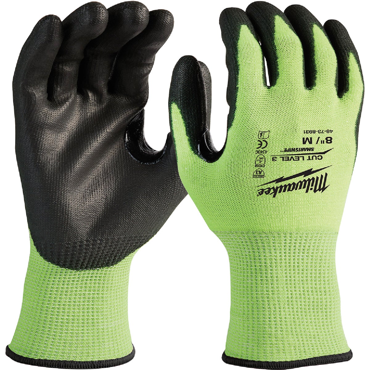 M CUT3 HIVIS POLY GLOVE