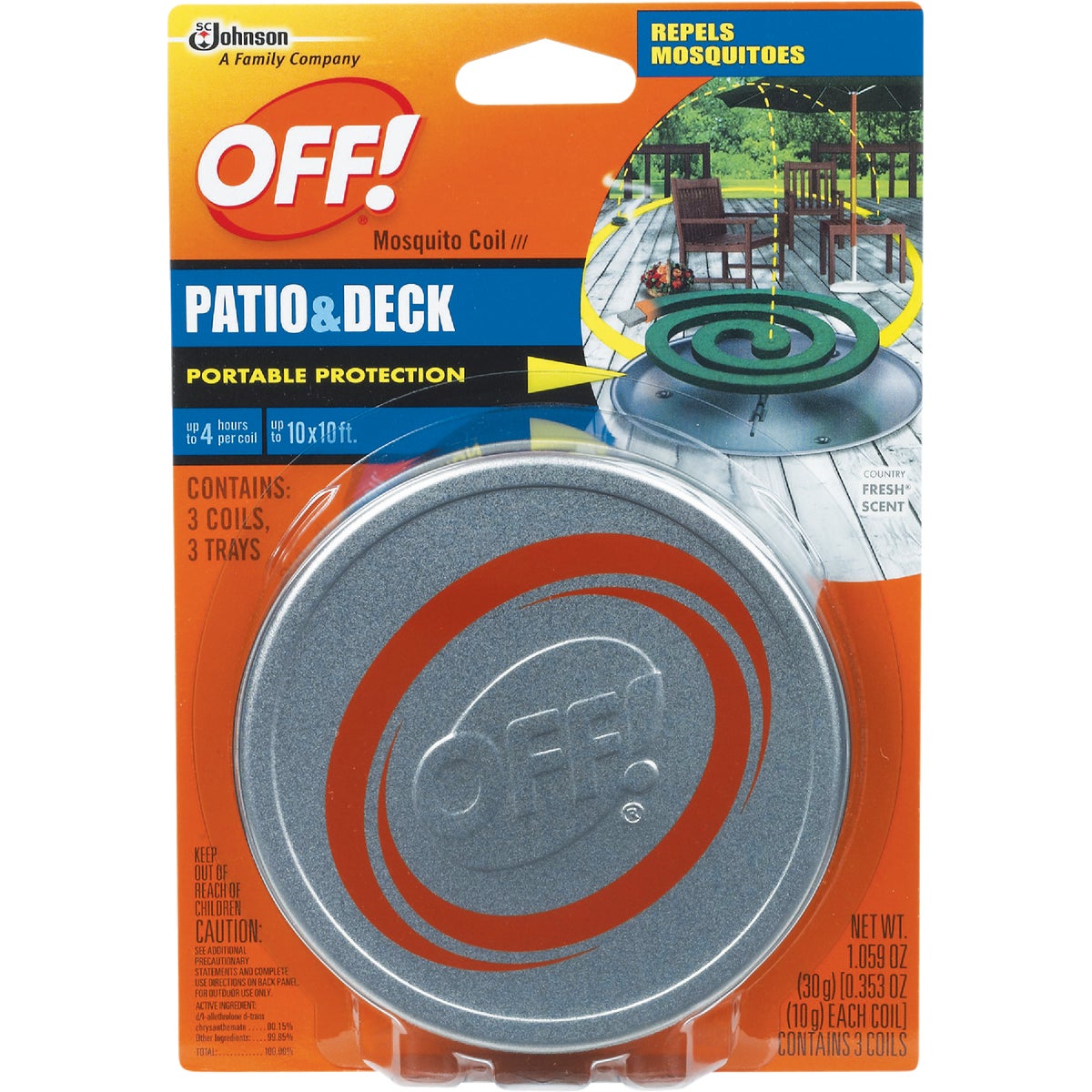 OFF! 4 Hr. Patio & Deck Mosquito Repellent Coil (3-Pack) 745144
