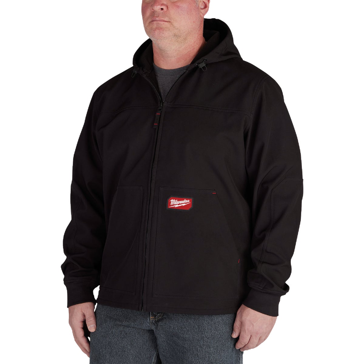 MED BLK FLEXHOOD JACKET