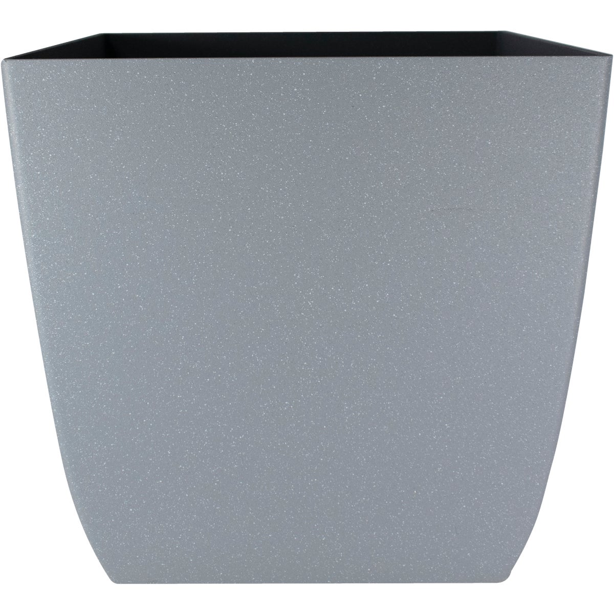 12" GRY SQ ST FE PLANTER