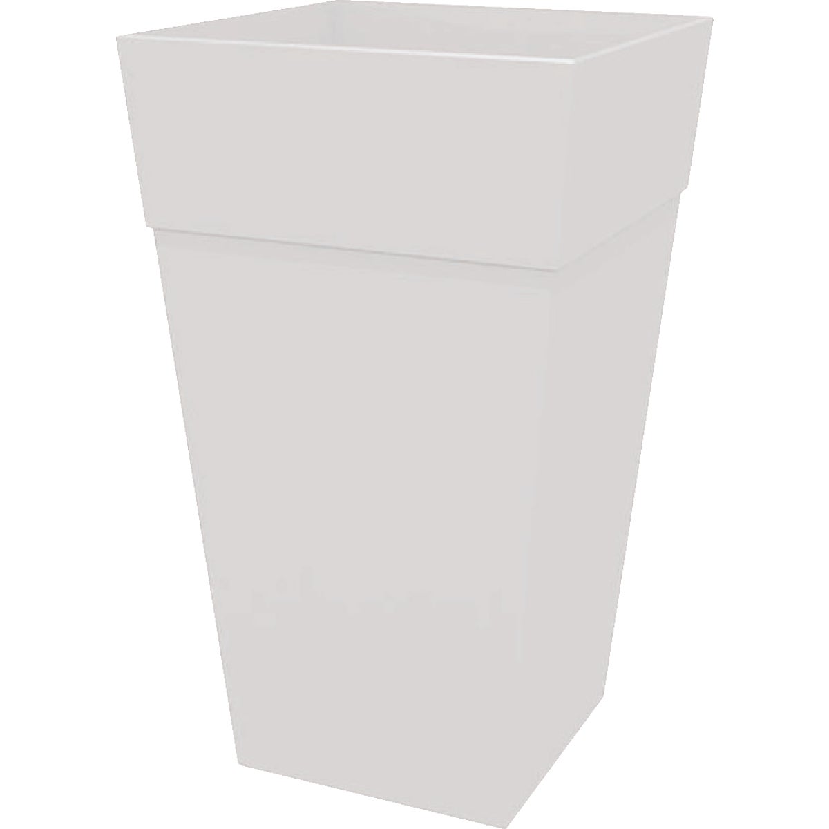 25" WHT SQ FINLY PLANTER