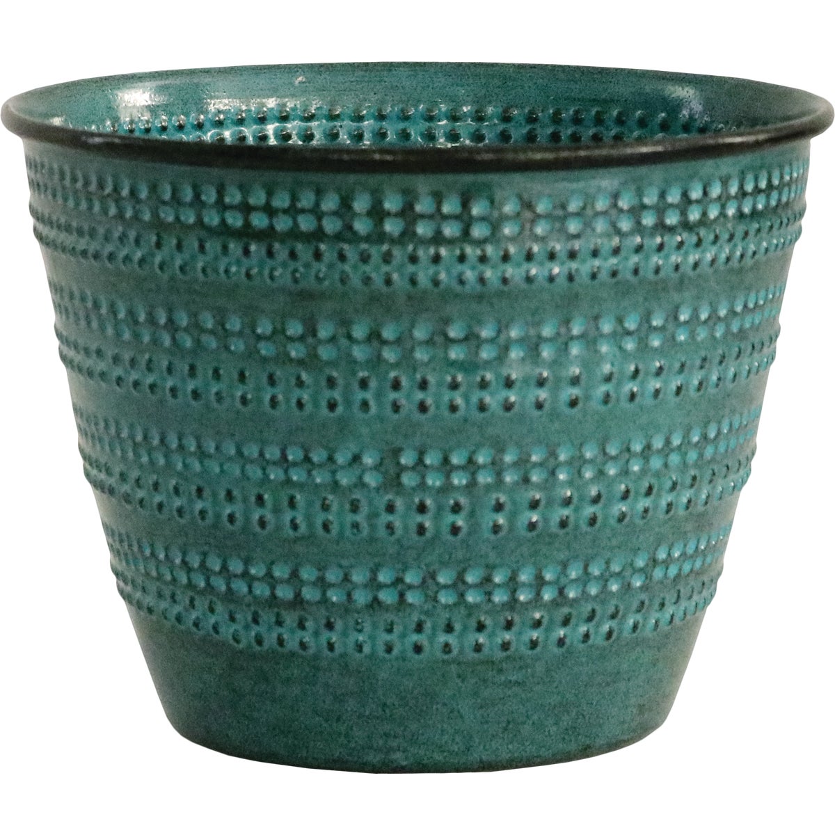 6" SEAFOAM METAL PLANTER