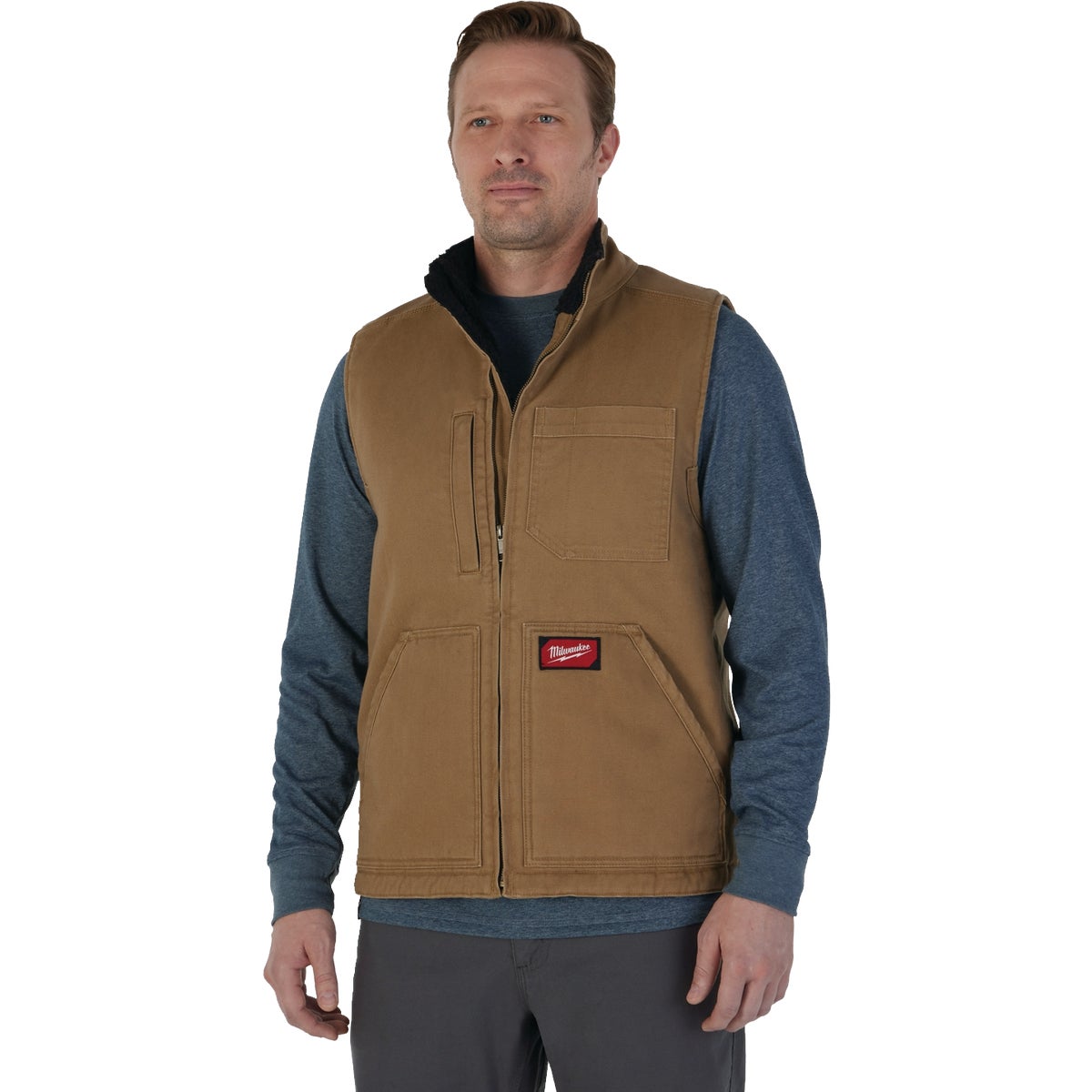 XL BRN HD SHERPA VEST