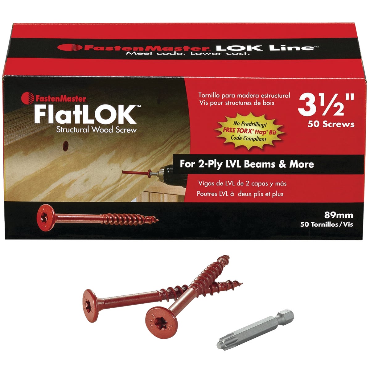 50PC 3-1/2 FLATLOK SCREW