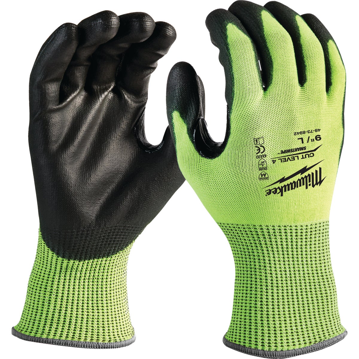 L HIVIS CUT4 DIPPD GLOVE