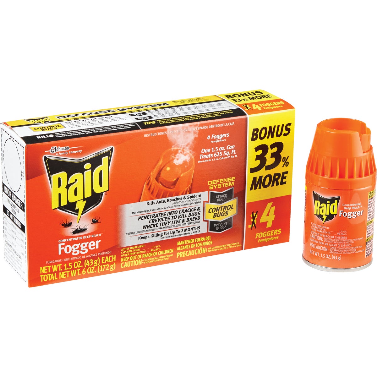 Raid Concentrated Deep Reach 1.5 Oz. Indoor Insect Fogger (4-Pack) 756275