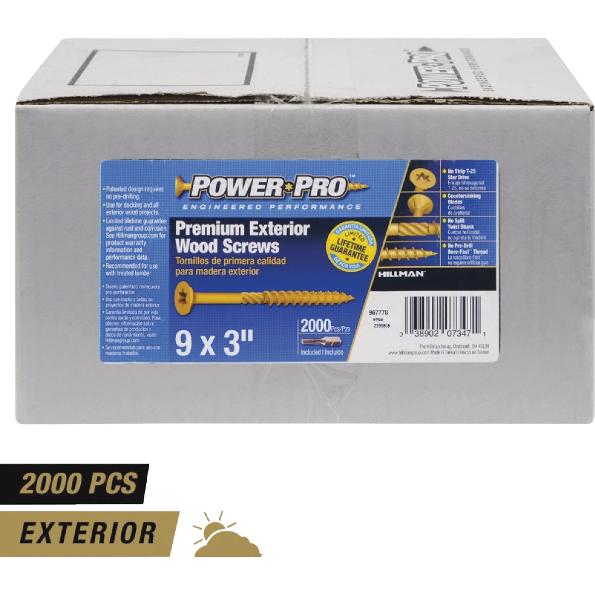 Hillman Power Pro #9 x 3 In. Bronze Ceramic Flat Head Star Exterior Wood Screw (2000 Ct., 1/4 Keg) 766283