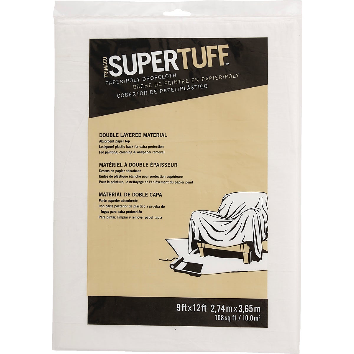 Trimaco SuperTuff Plastic 9 Ft. x 12 Ft. 2 Ply Drop Cloth 770973