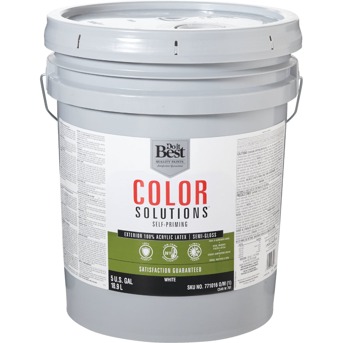 Do it Best Color Solutions 100% Acrylic Latex Self-Priming Semi-Gloss Exterior House Paint 771016