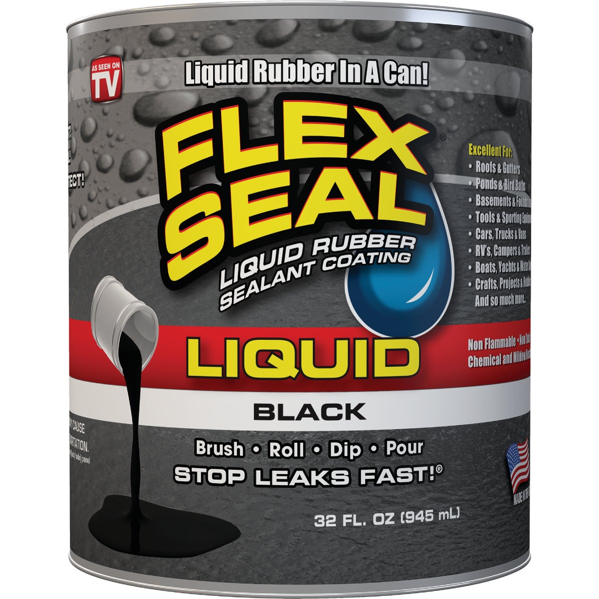 FLEX SEAL 1 Qt. Liquid Rubber Sealant, Black