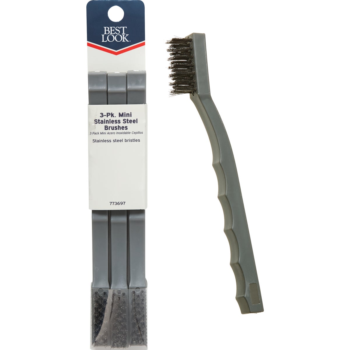Best Look Stainless Steel Bristle Mini Brush (3-Pack) 773697