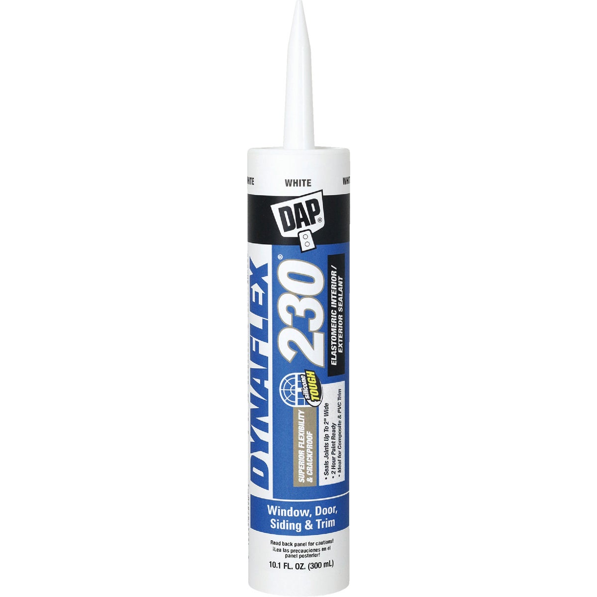 DAP DYNAFLEX 230 10.1 Oz. 100% Waterproof Window, Door, Siding & Trim Elastomeric Sealant, White 775085