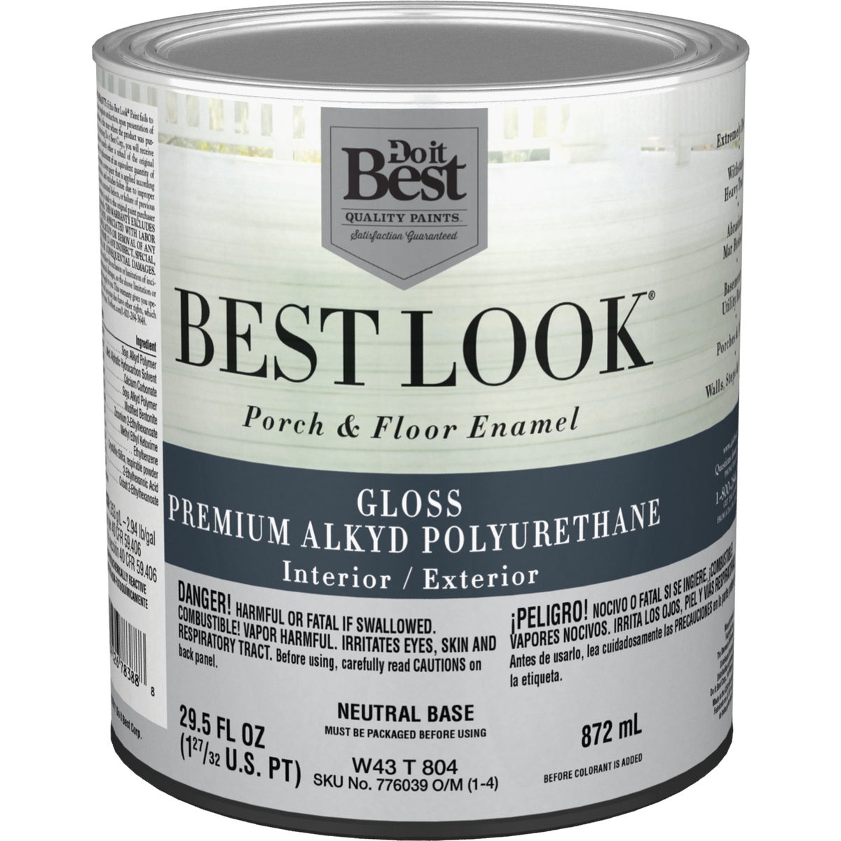 Best Look 1 Qt. Neutral Base Polyurethane Gloss Porch & Floor Enamel 776039