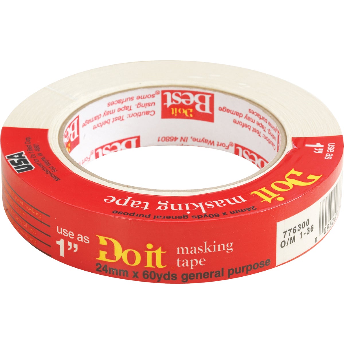 Do it Best 0.94 In. x 60 Yd. General-Purpose Masking Tape 776300