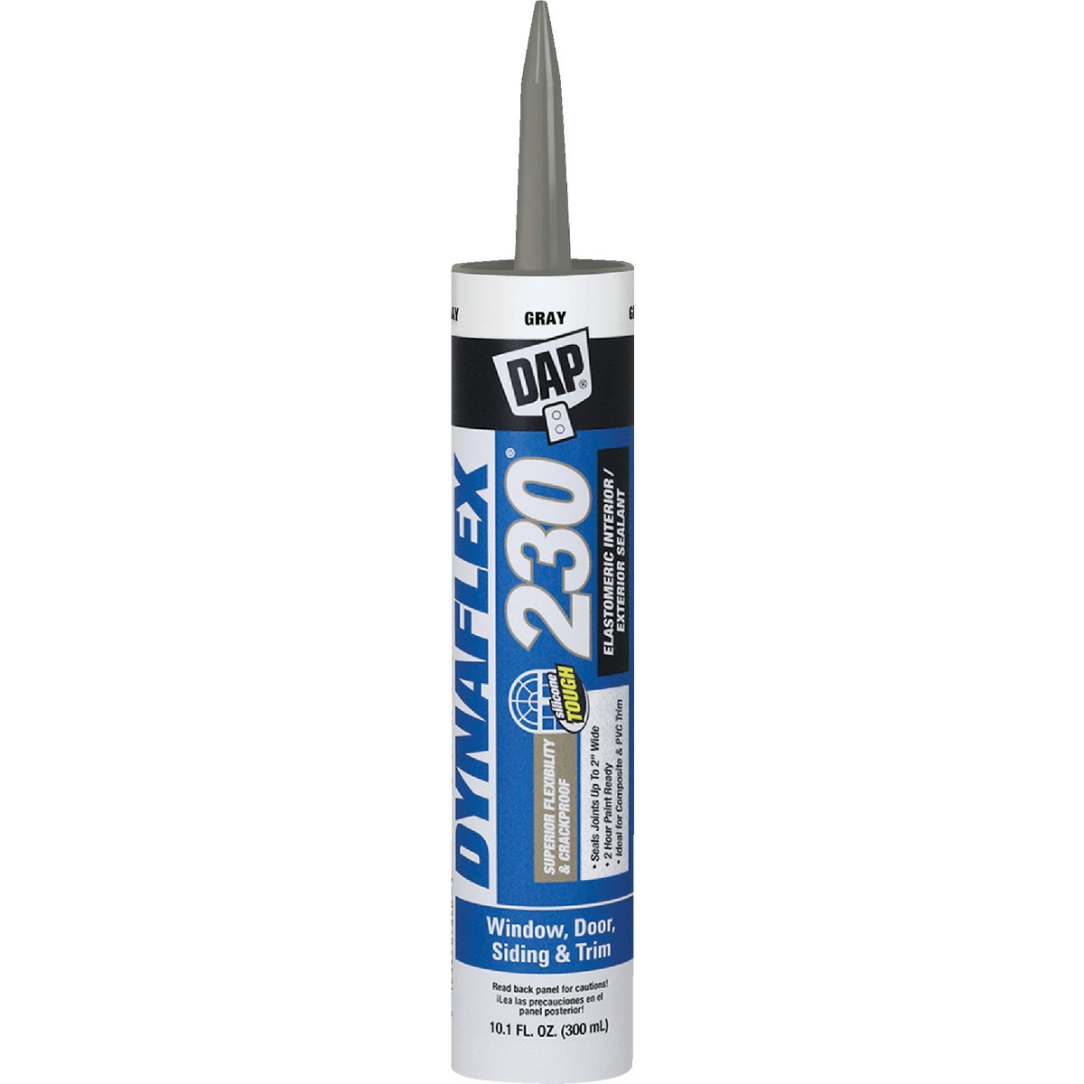 DAP DYNAFLEX 230 10.1 Oz. 100% Waterproof Window, Door, Siding & Trim Elastomeric Sealant, Gray 778451