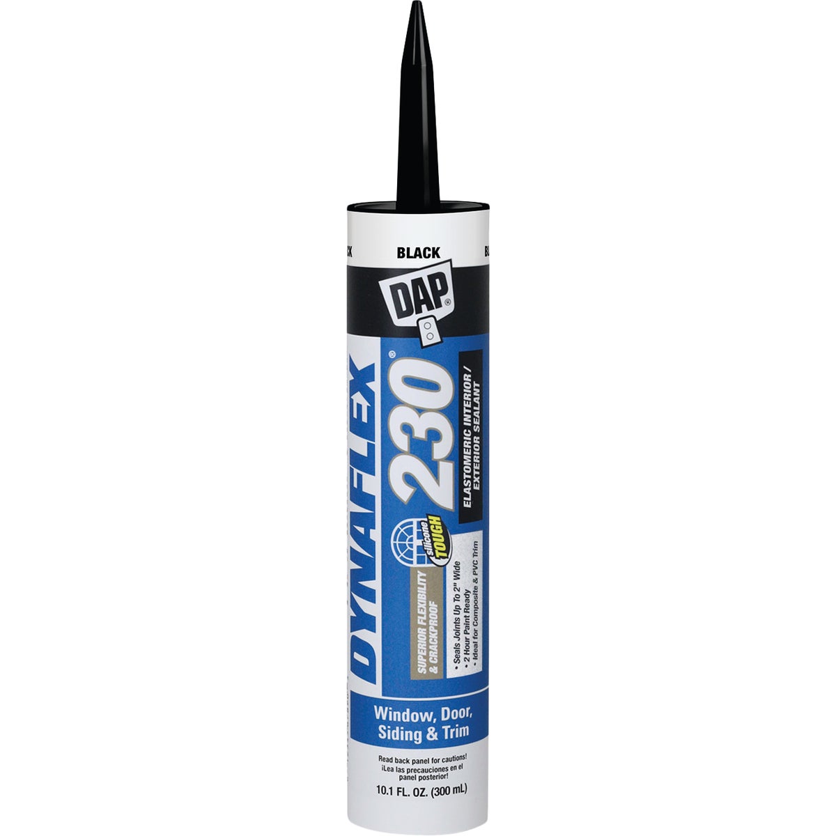 DAP DYNAFLEX 230 10.1 Oz. 100% Waterproof Window, Door, Siding & Trim Elastomeric Sealant, Black 780389