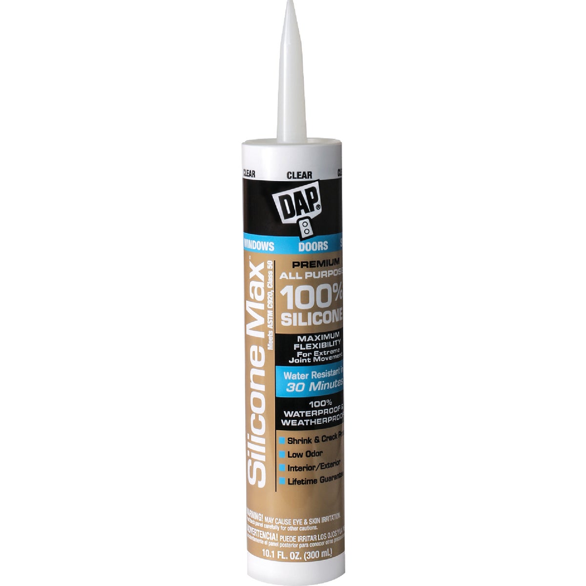DAP 10.8 Oz. Silicone Plus Premium Window Door & Siding Silicone Sealant, Clear 781201