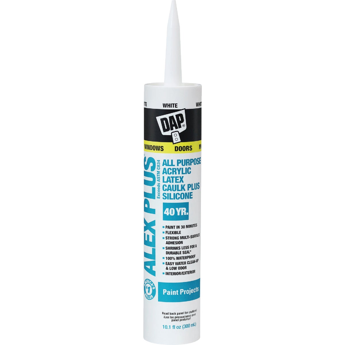 Dap Alex Plus 10.1 Oz. All Purpose White Siliconized Acrylic Latex Caulk 783423