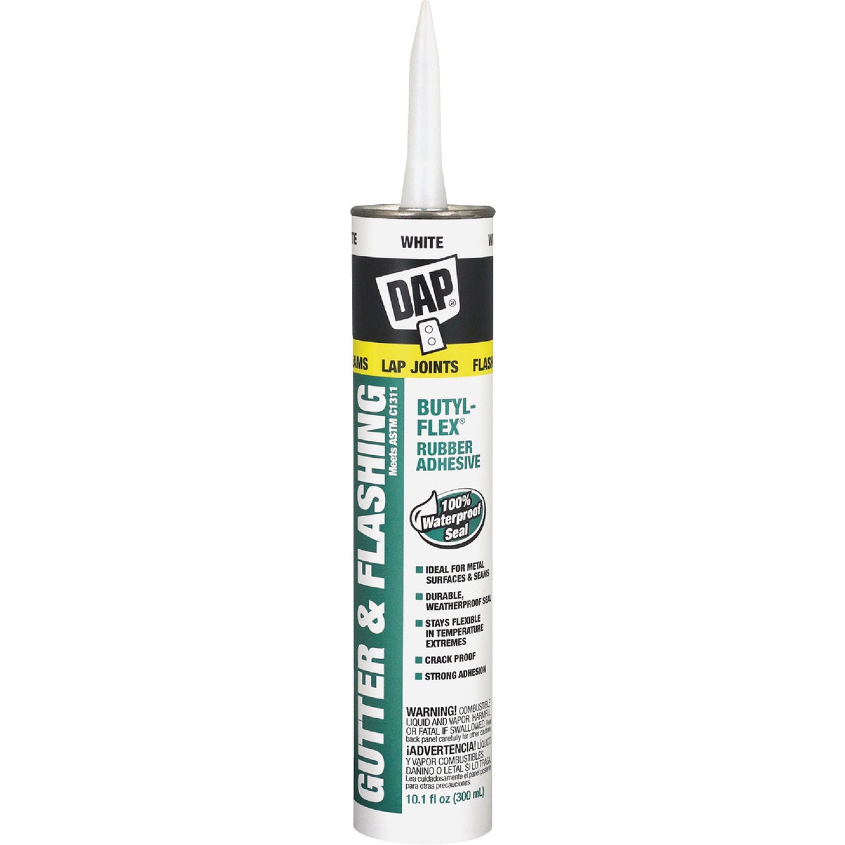 DAP BUTYL-FLEX 10.1 Oz. Gutter & Flashing Sealant, White 787937