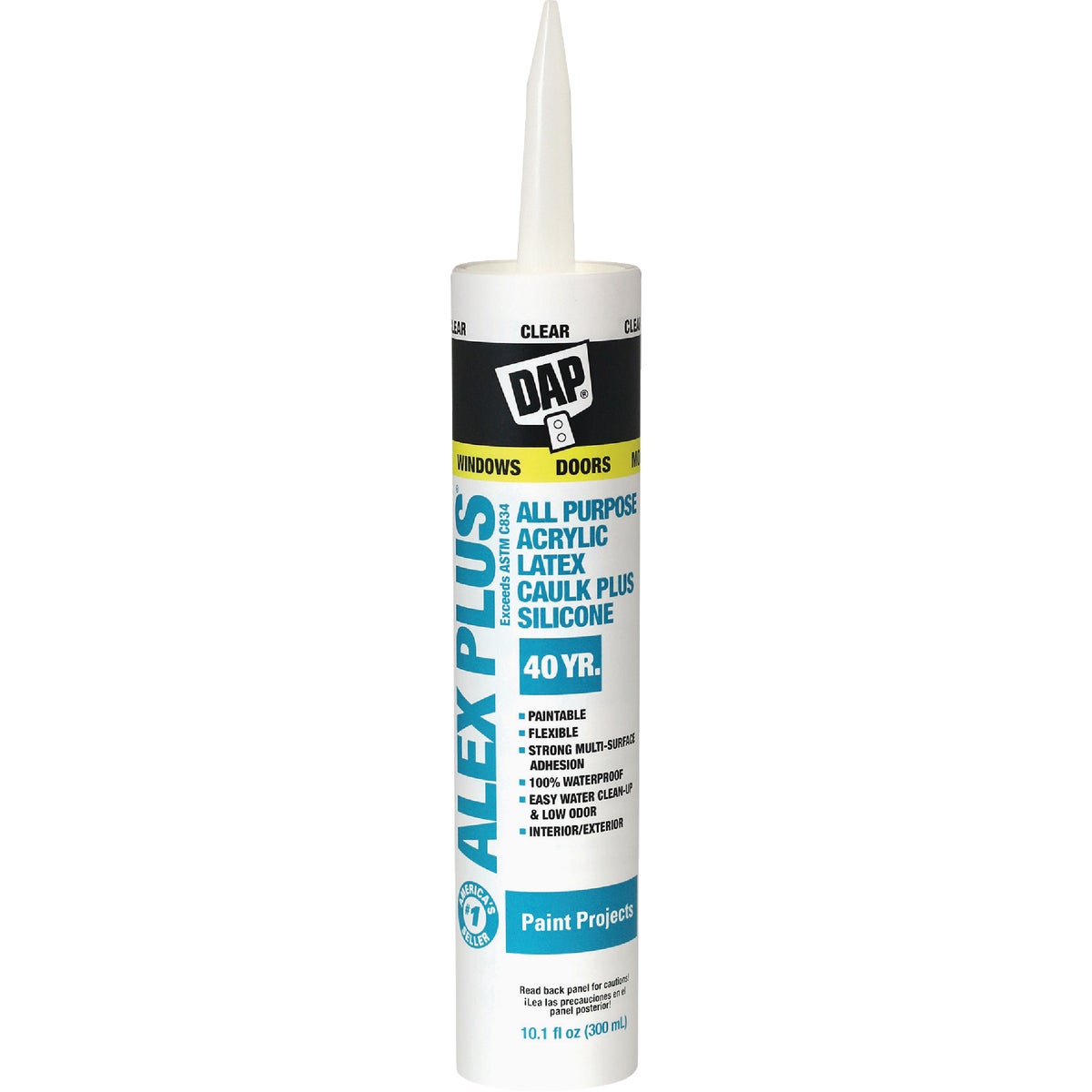 Dap Alex Plus 10.1 Oz. All Purpose Clear Siliconized Acrylic Latex Caulk 788856