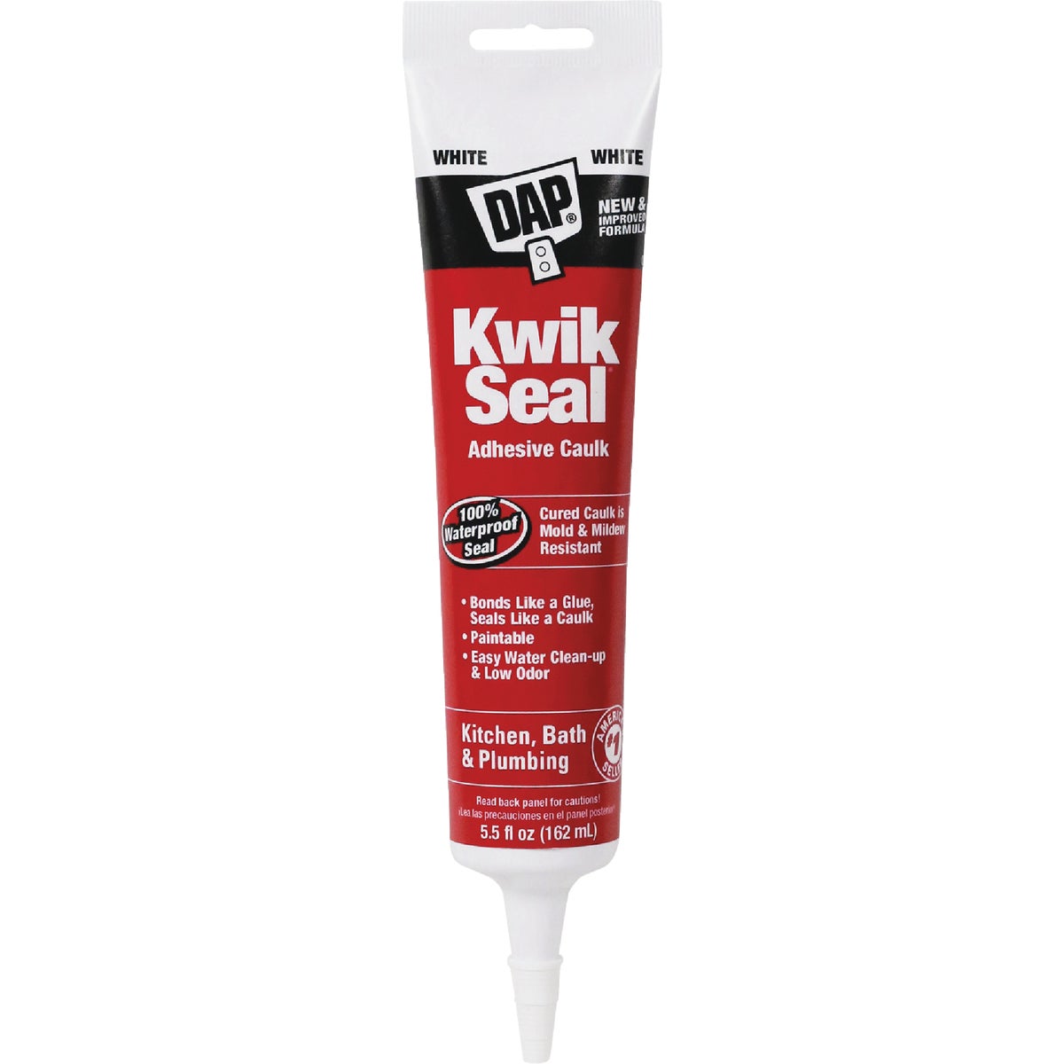Dap Kwik Seal 5.5 Oz. White Kitchen & Bath Adhesive Caulk 790598