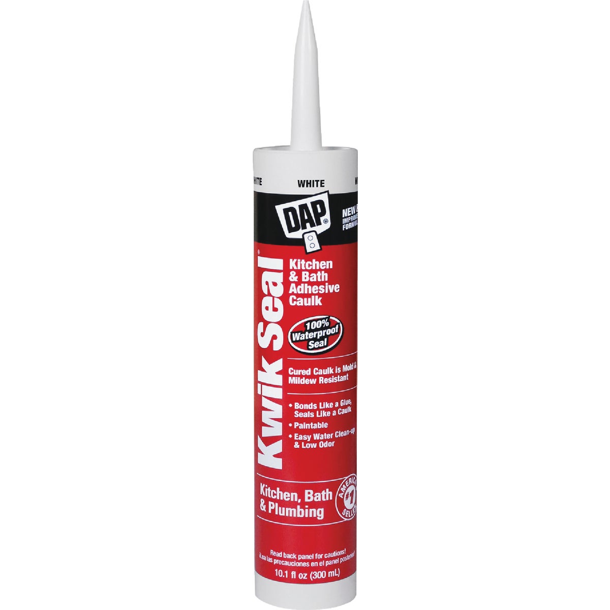 Dap Kwik Seal 10.1 Oz. White Kitchen & Bath Adhesive Caulk 790628