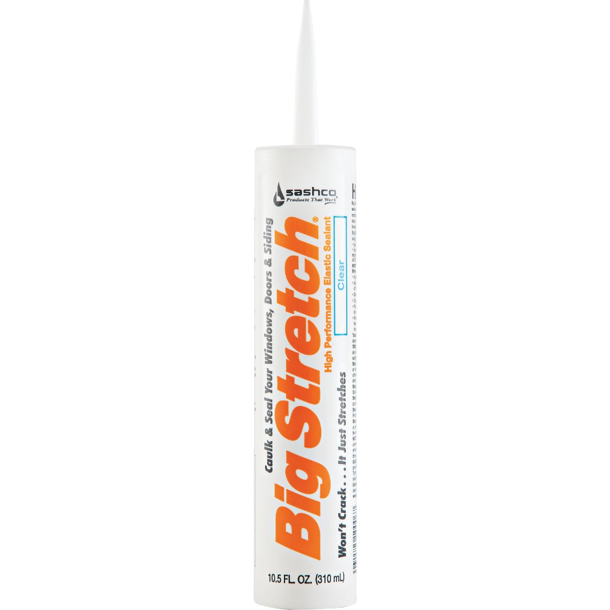 Sashco Big Stretch 10.5 Oz. Acrylic Elastomeric Caulk, Clear 791725