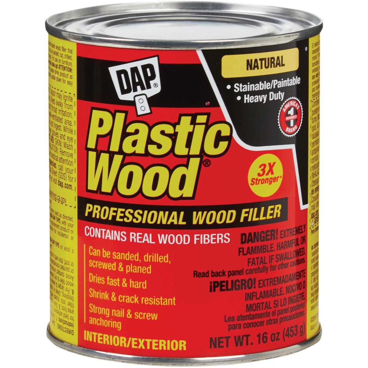DAP Plastic Wood 16 Oz. Natural Solvent Professional Wood Filler 791771