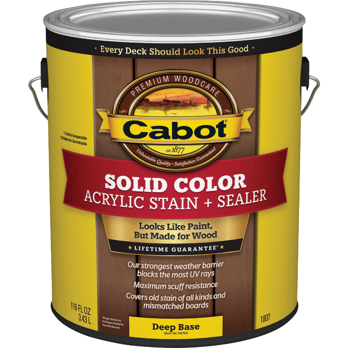 Cabot Solid Color Acrylic Deck Stain, Deep Base, 1 Gal. 792974
