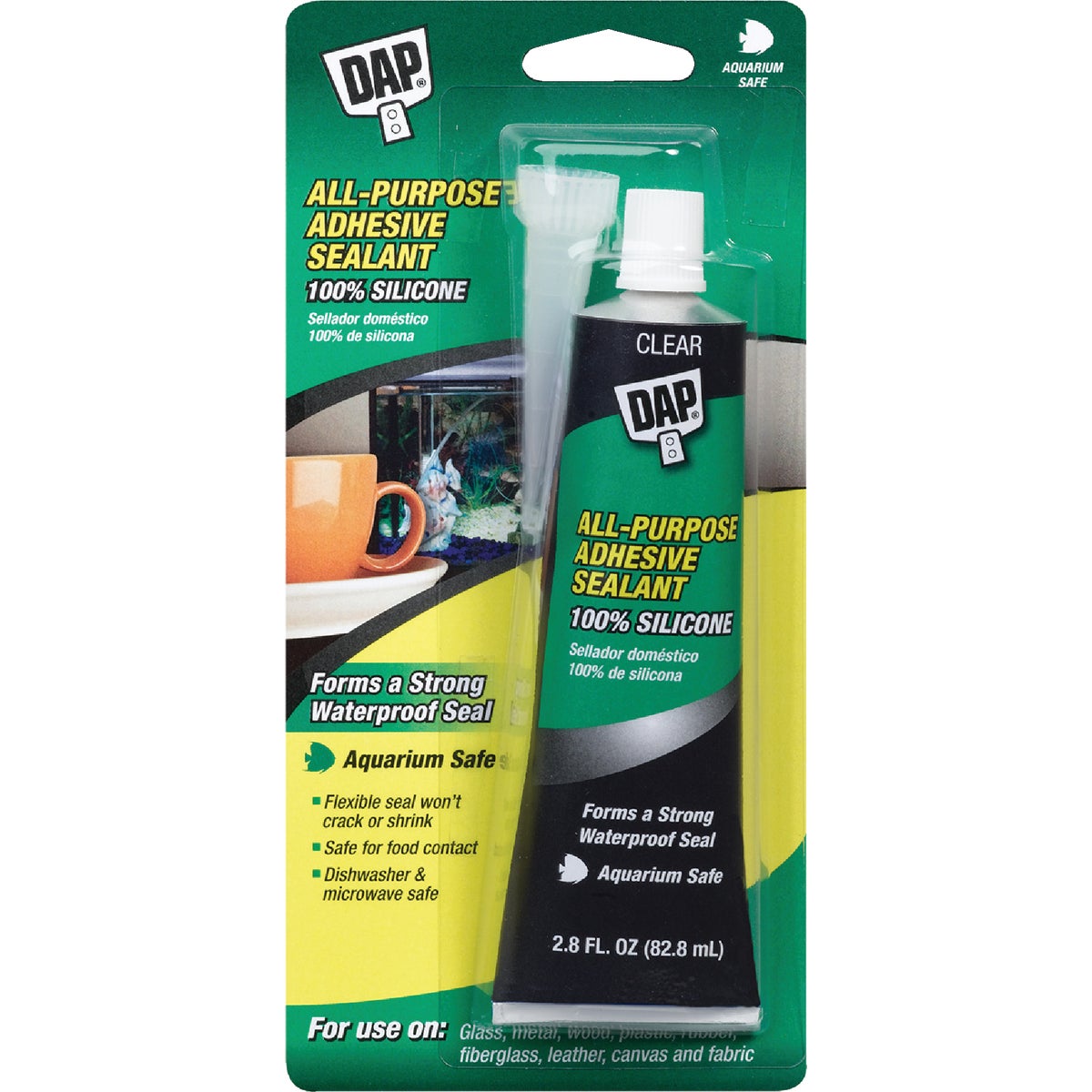 DAP 2.8 Oz. All-Purpose 100% Silicone Adhesive Sealant, Clear 794848