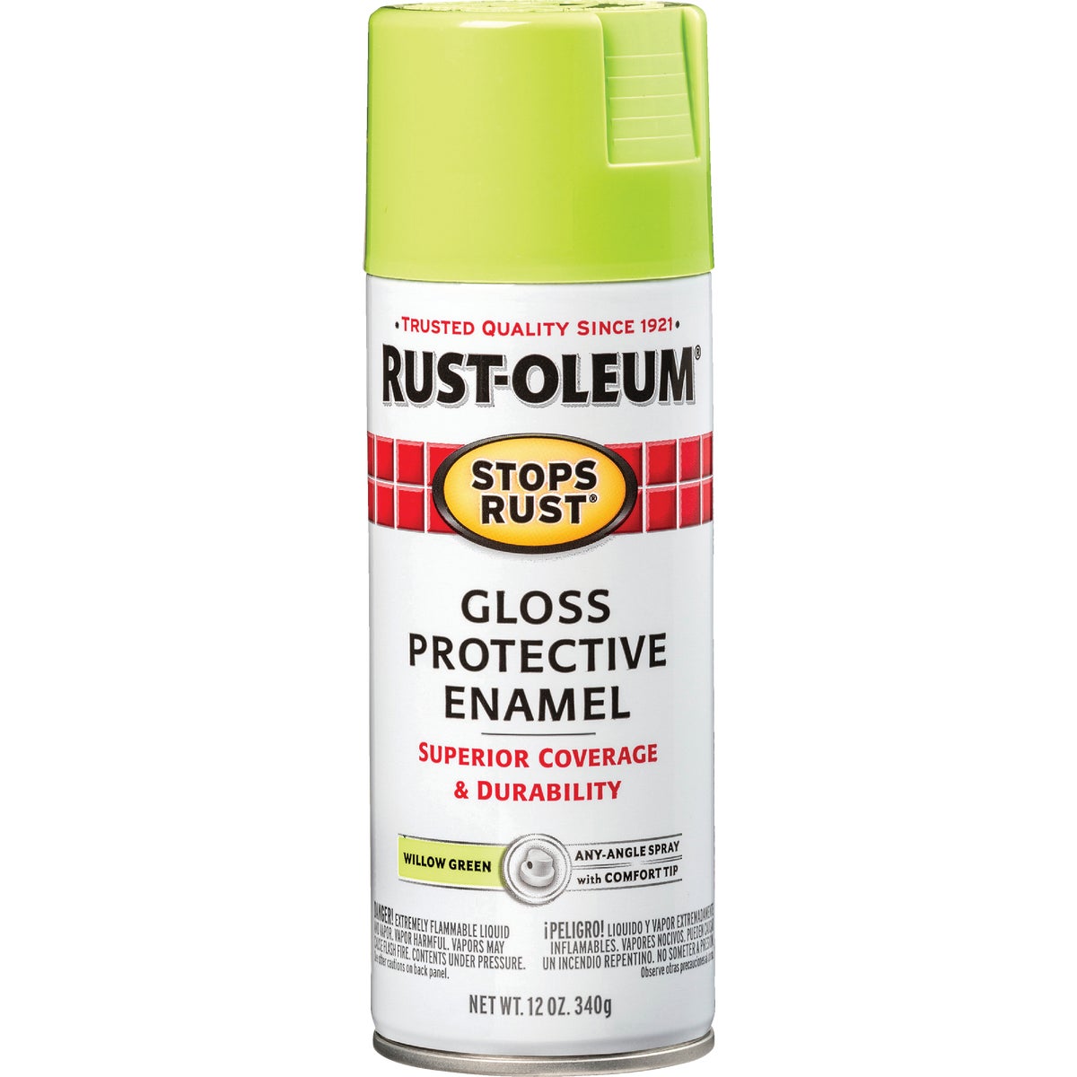Rust-Oleum Stops Rust 12 Oz. Gloss Willow Green Spray Paint Protective Enamel 795365