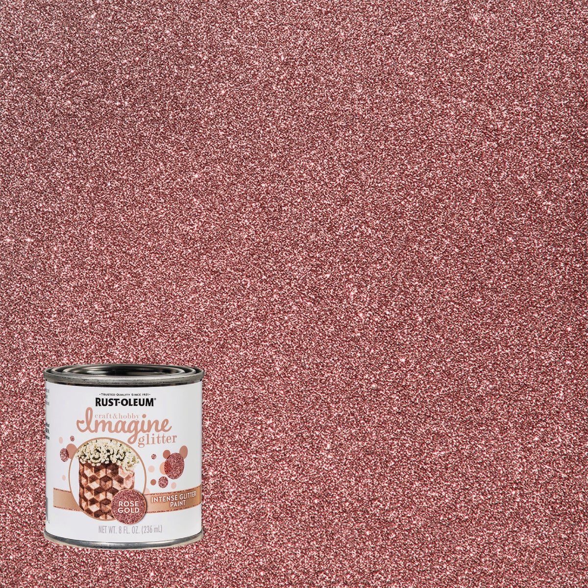 8OZ ROSE GOLD GLTR PAINT