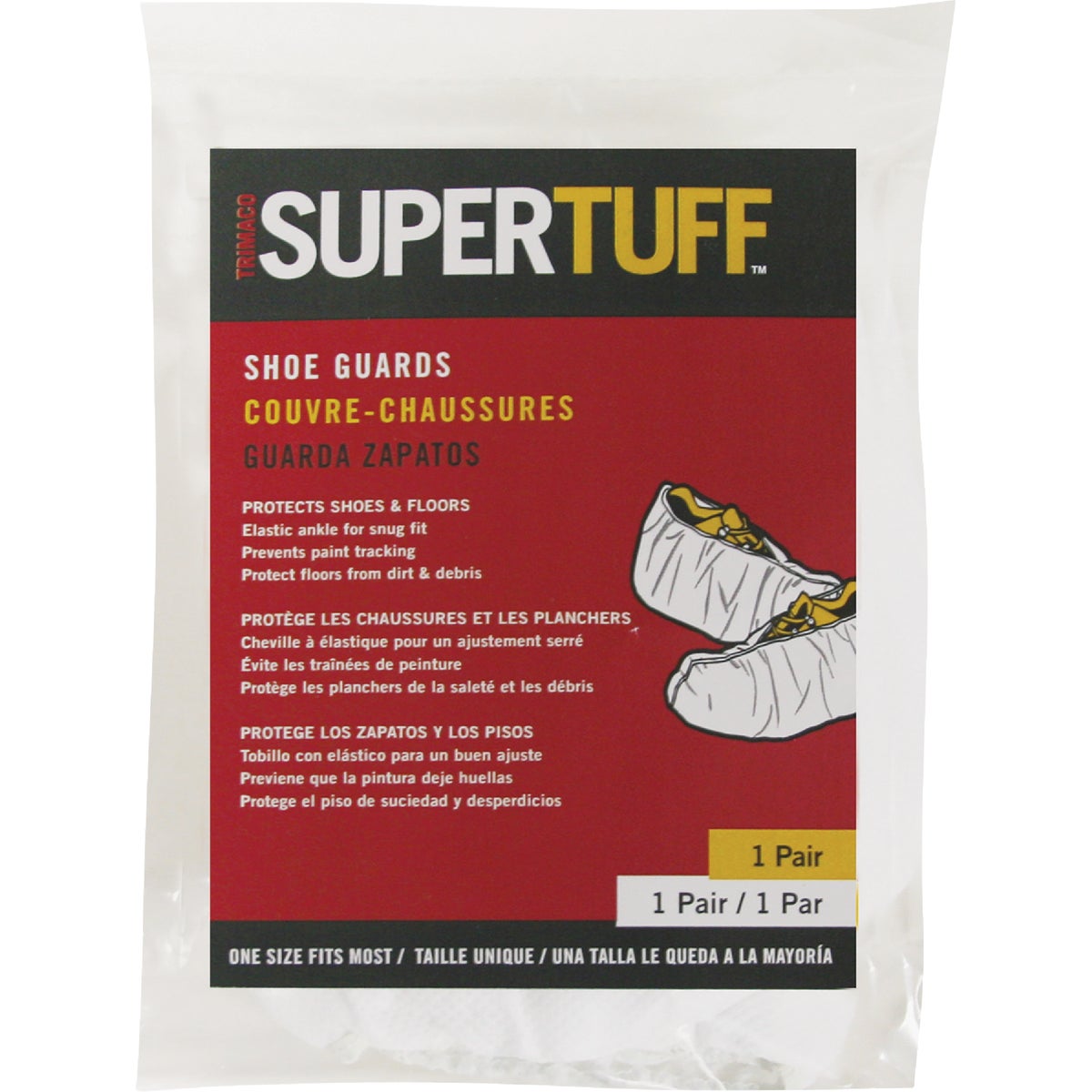 Trimaco SuperTuff 1 Sizr Fits Most Polypropylene White Shoe Guard Cover 797764