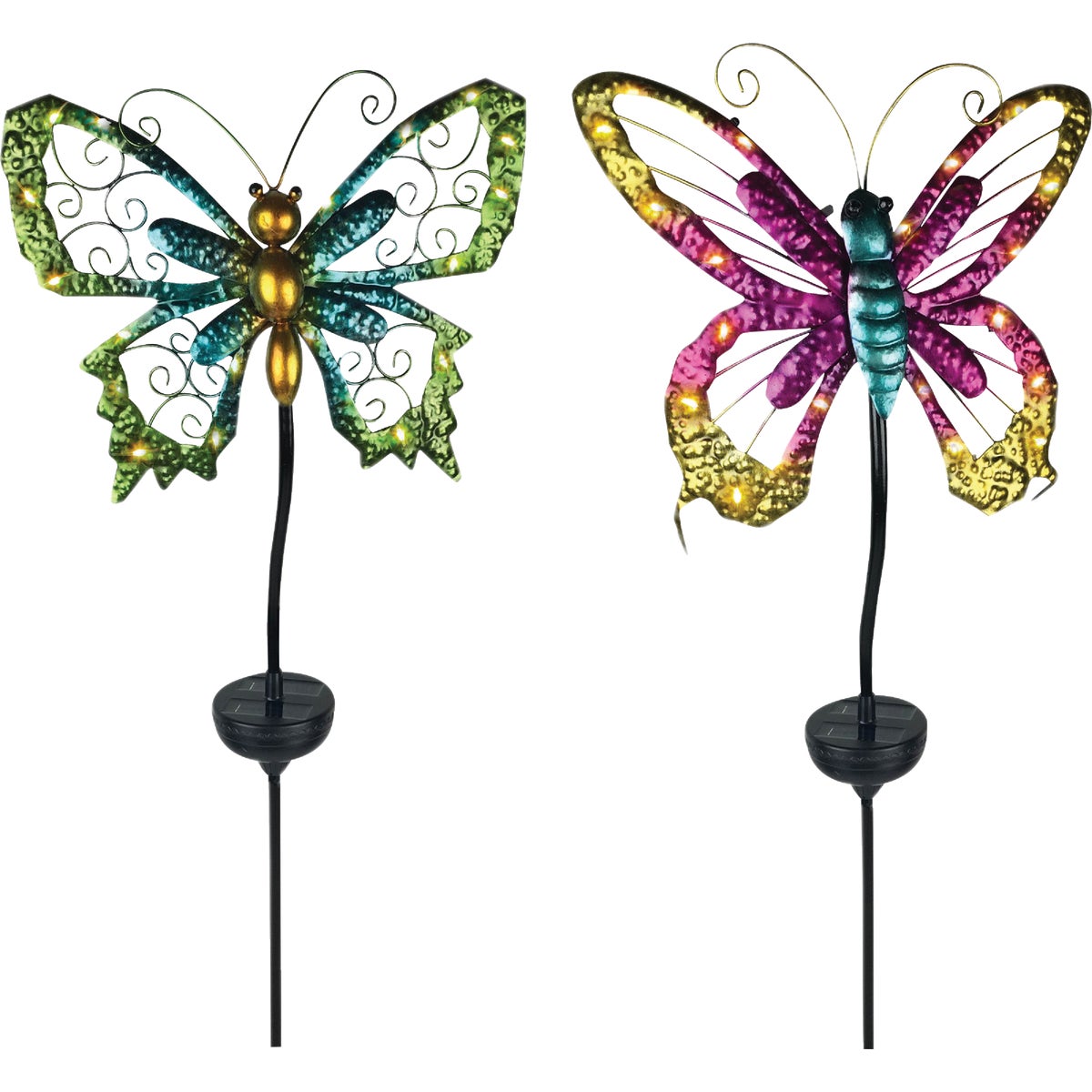 Moonrays Metal Butterfly 20 In. H. Solar Stake Light Lawn Ornament