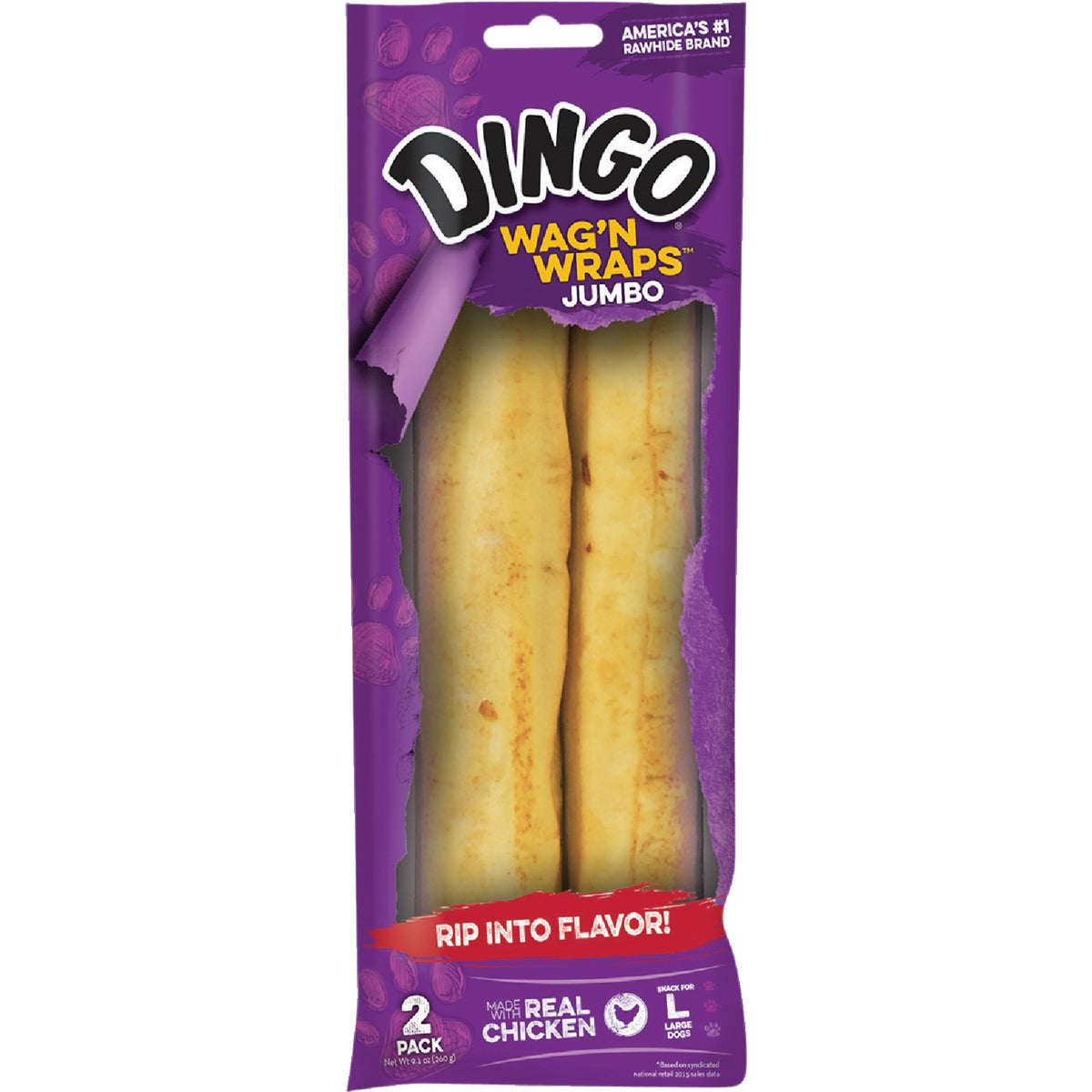 Dingo Jumbo Wag'N Wraps Rawhide Chew 809307