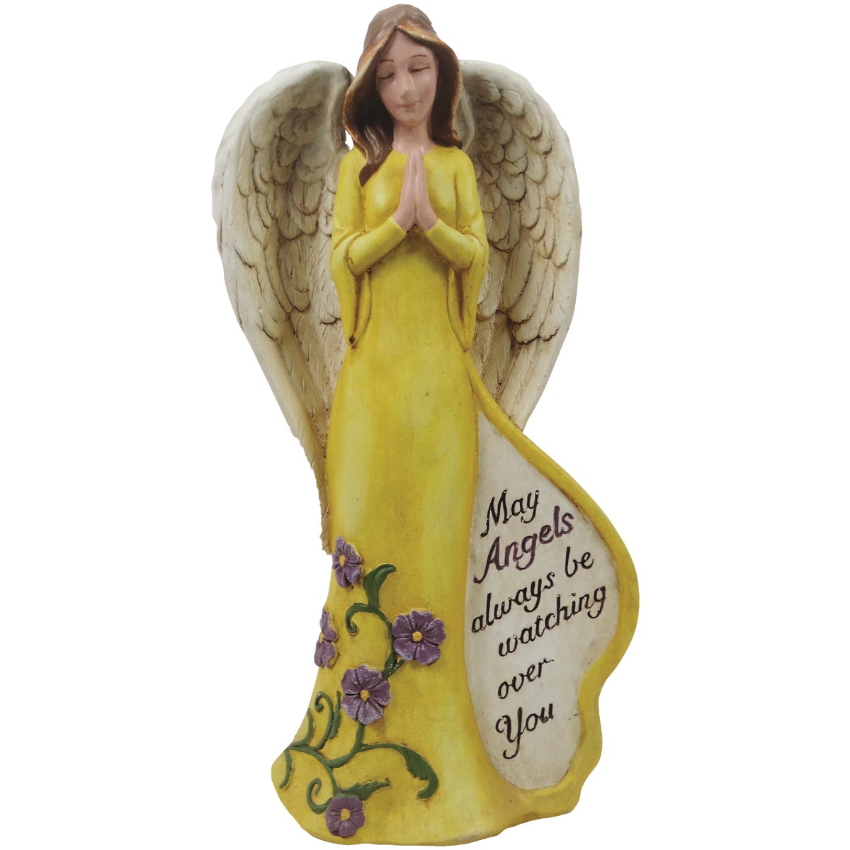 18" YLW ANGEL STATUE