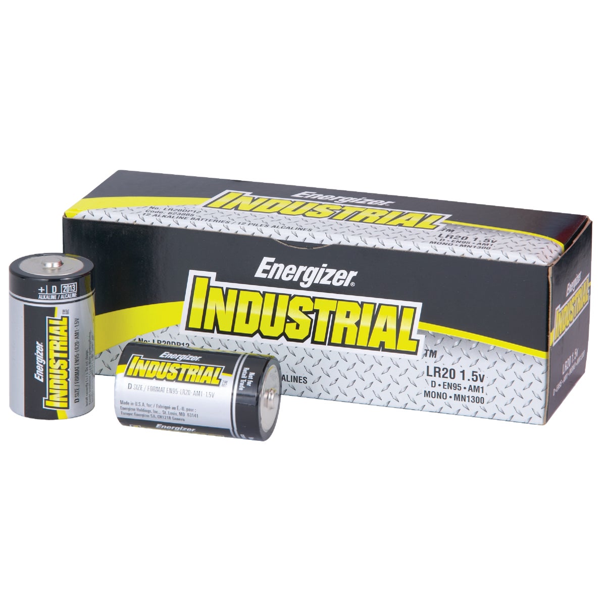 Energizer Industrial D Alkaline Battery (12-Pack) 825182