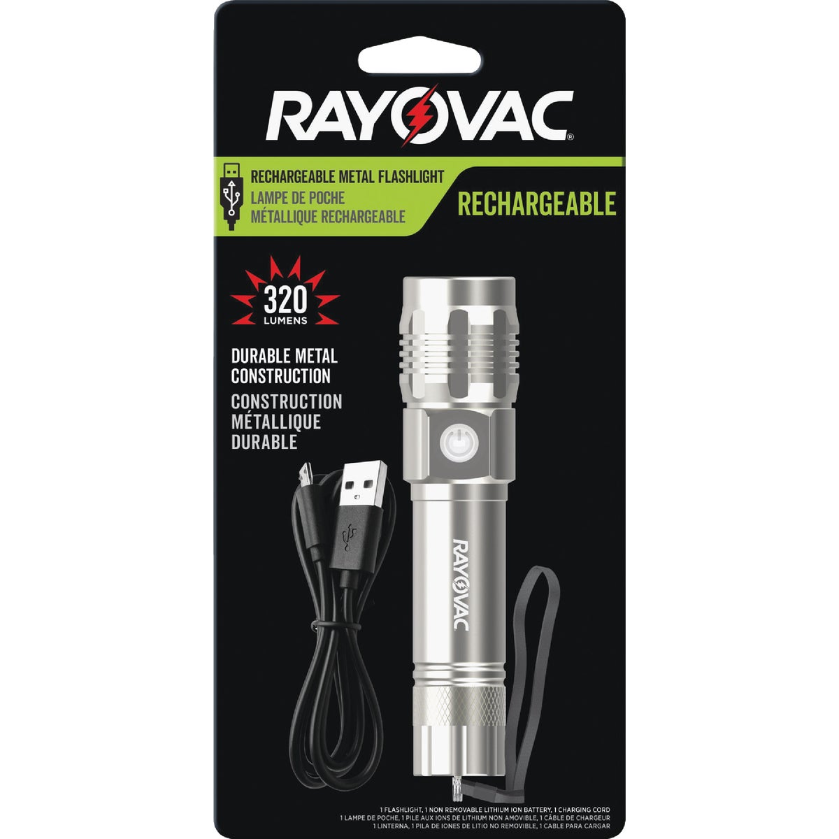 LED MTL RCHGB FLASHLIGHT