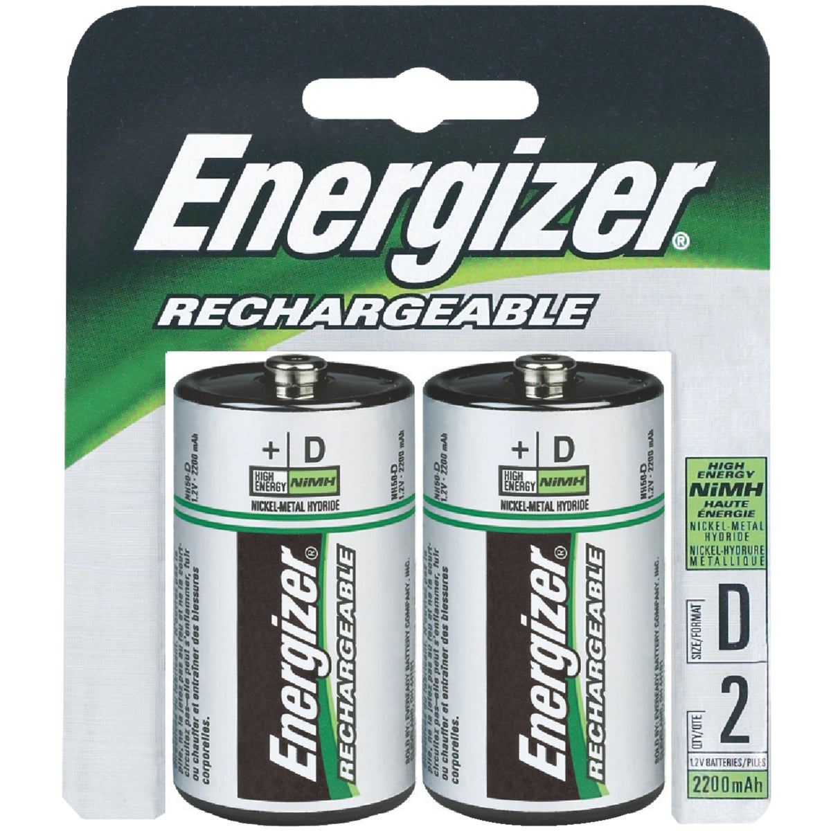 Energizer Recharge D Rechargeable Battery 828885