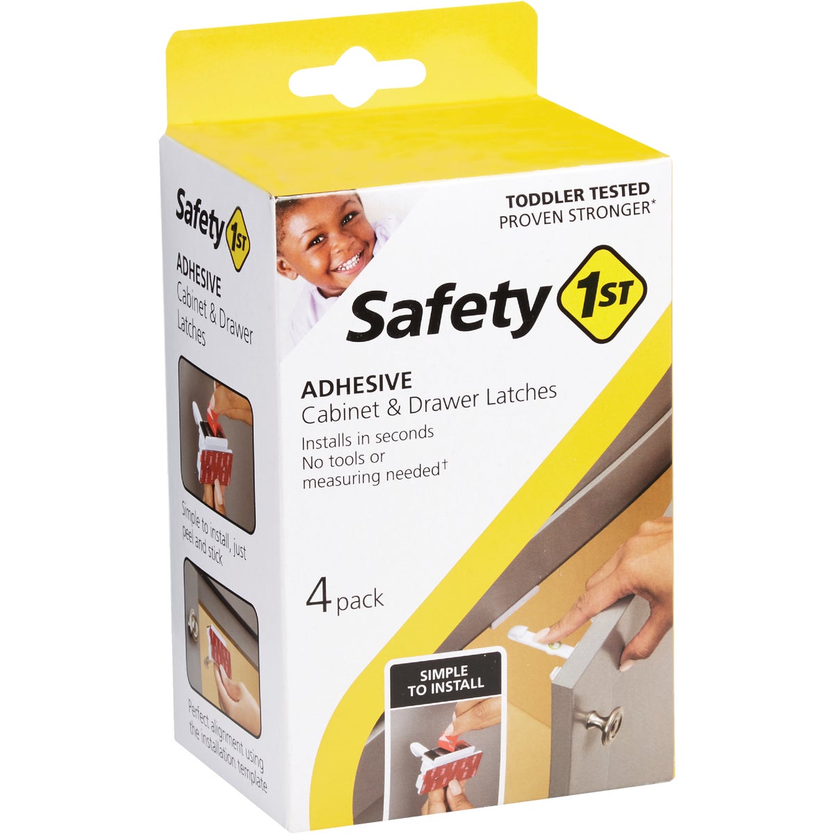 Safety 1st Adhesive Cabinet & Drawer Lock & Latch (4-Pack) 842565