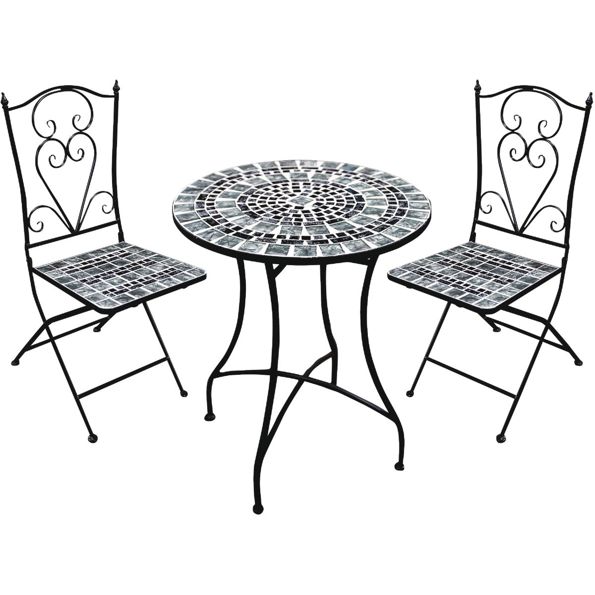 3PC MRBLDGLSS BISTRO SET