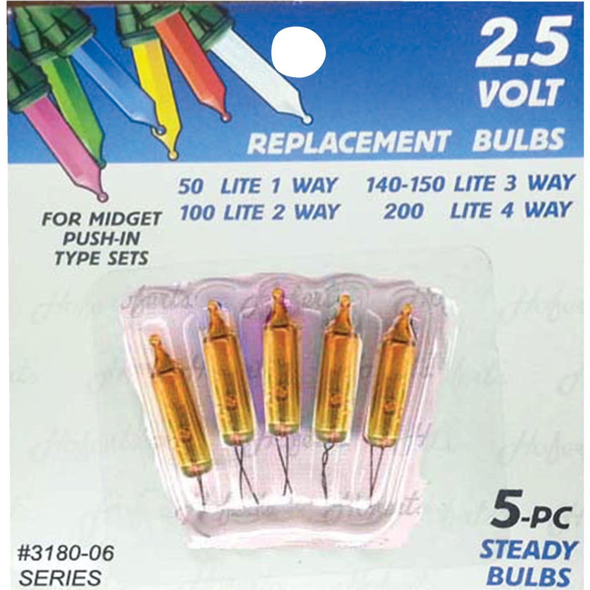 5PK 2.5V AMBER BULB